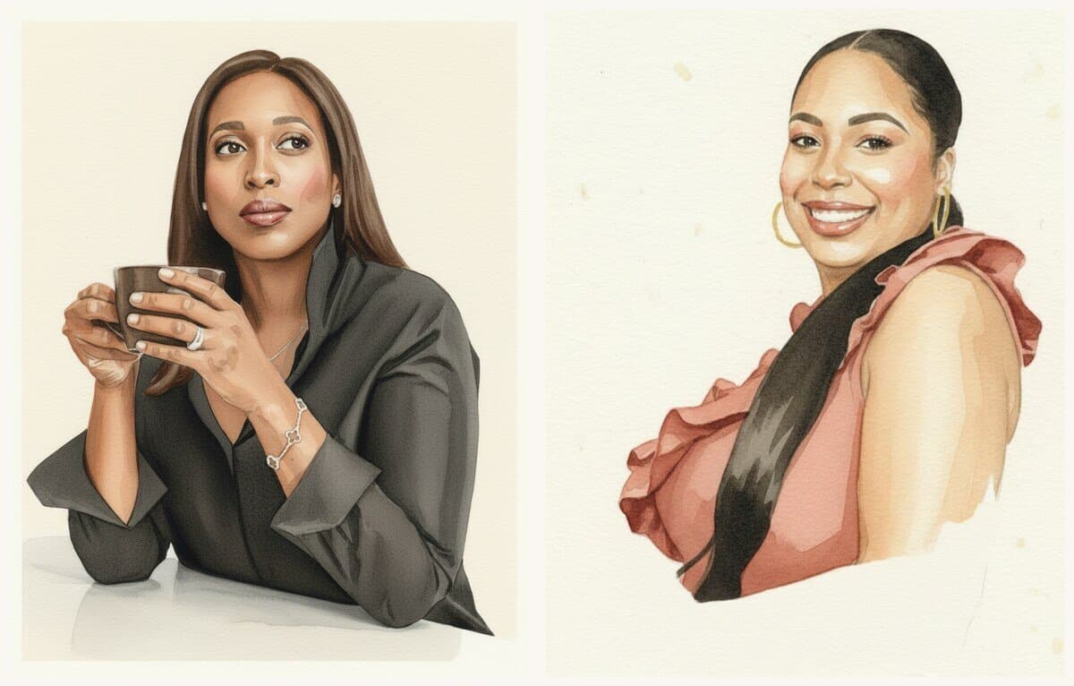 Watercolor portraits of Faith and Tiara